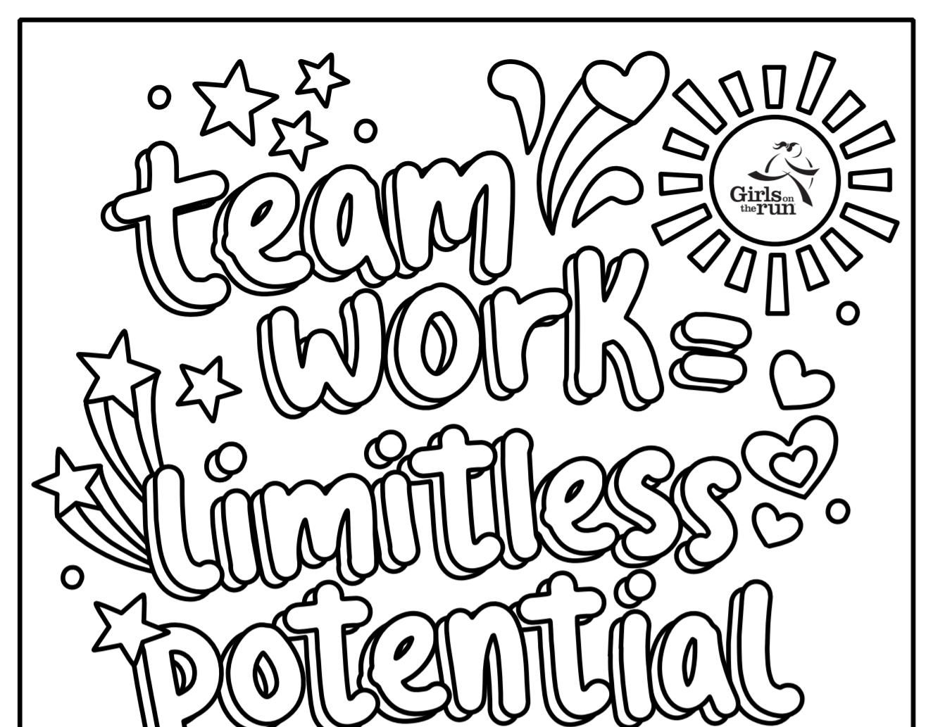 Teamwork Coloring Sheets