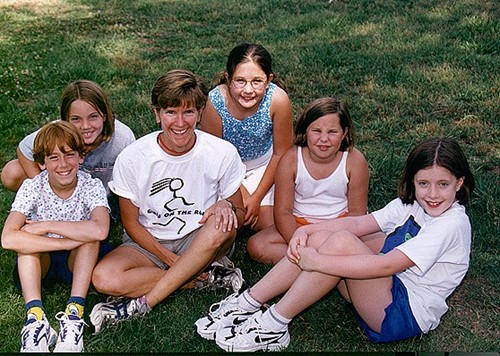 Molly Barker with GOTR girls - a snapshot of how it started.