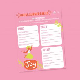 Adidas Summer Series worksheet activity for girls. 