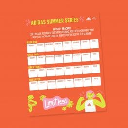 adidas Summer Series goal tracker - a great, meaningful activity for your girl.