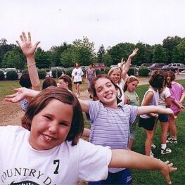 Girls on the Run girls at practice, 25 years ago.