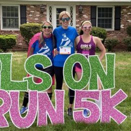 Coach Liz with co-coaches before 5K event!