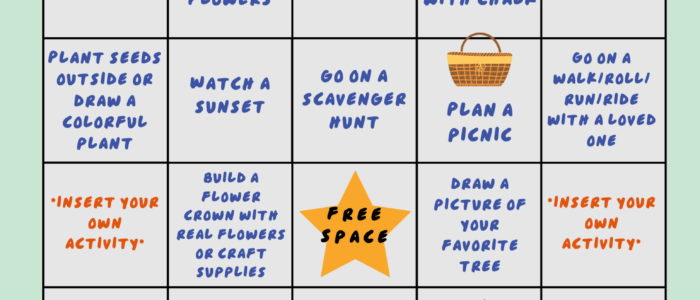 National Outdoors Month Bingo Card Activity for Girls