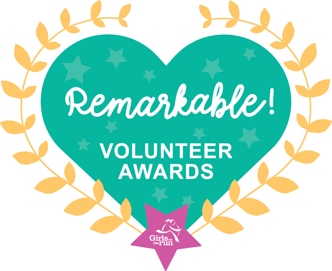 Green heart with Remarkable Volunteer Awards inside.
