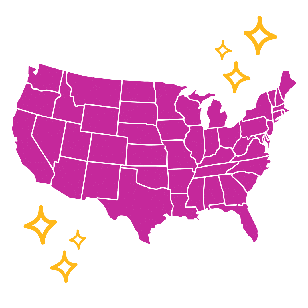 Image of the United States in pink.