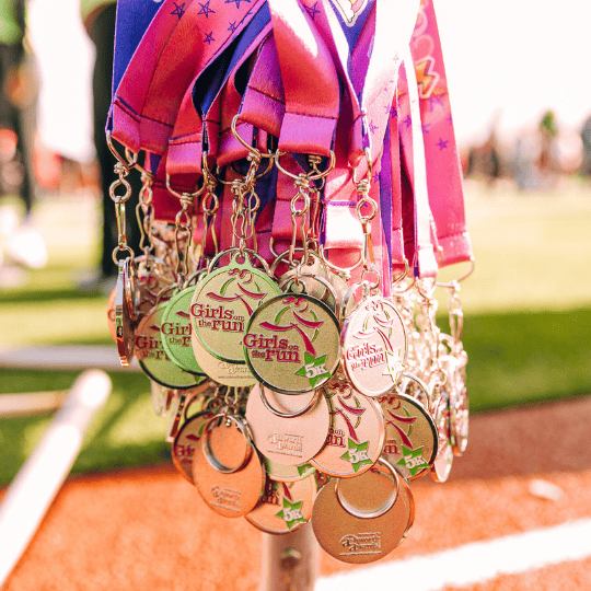 Image of medals handed out at the 5K.