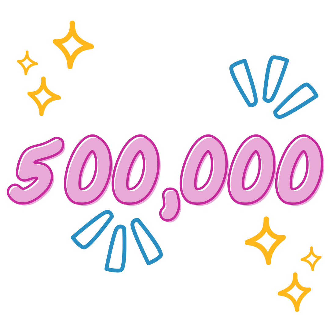 Text stating '500,000'