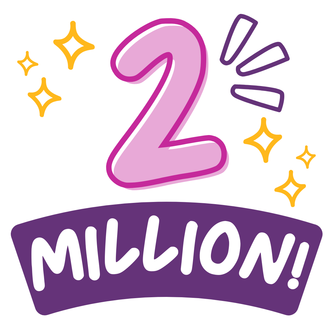 Text saying '2 million!'